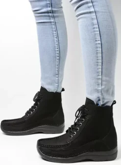 Veterschoenen|Wolky Roll Boot zwart nubuck