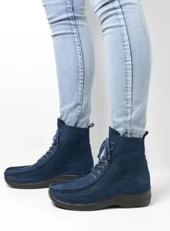 Veterschoenen|Wolky Roll Boot blauw nubuck
