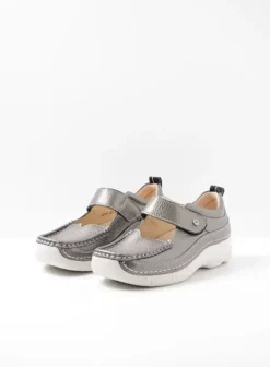 Bandschoenen|Voorjaar/zomer|Wolky Roll Combi antraciet leer