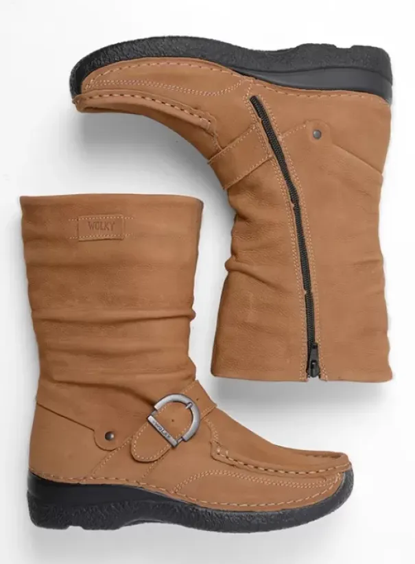 Laarzen|Wolky Roll Jacky cognac nubuck