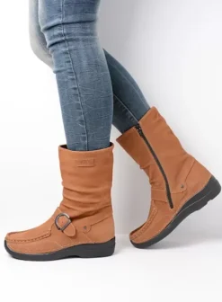 Laarzen|Wolky Roll Jacky cognac nubuck