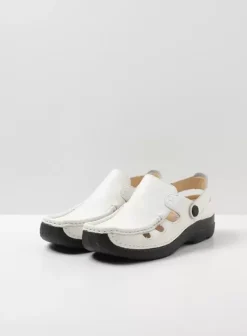 Slippers|Klompen|Wolky Roll Multi wit leer