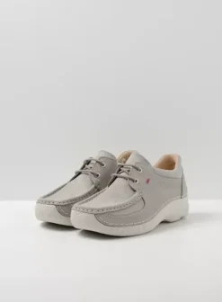 Veterschoenen|Wolky Roll Shoe lichtgrijs nubuck