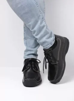 Comfortschoenen|Veterschoenen|Wolky Roll Shoe Men zwart leer