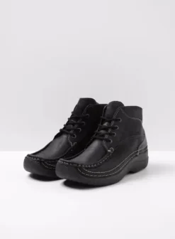 Hielspoor|Veterschoenen|Wolky Roll Shoot zwart nubuck