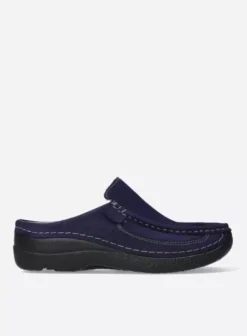 Slippers|Klompen|Wolky Roll Slide paars nubuck