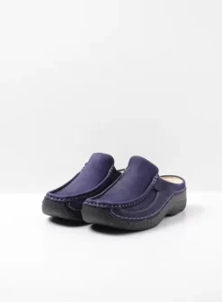 Slippers|Klompen|Wolky Roll Slide paars nubuck