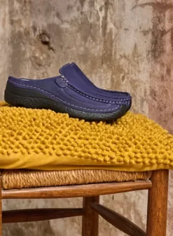 Slippers|Klompen|Wolky Roll Slide paars nubuck