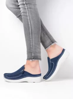 Slippers|Klompen|Wolky Roll Slide denim nubuck
