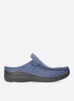 Slippers|Klompen|Wolky Roll Slide sky-blue leer