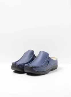 Slippers|Klompen|Wolky Roll Slide sky-blue leer