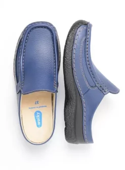 Slippers|Klompen|Wolky Roll Slide sky-blue leer