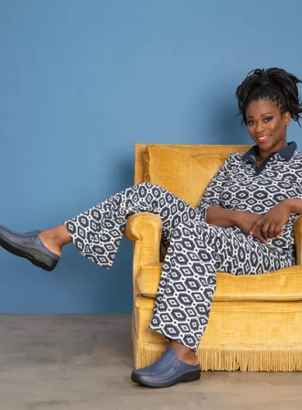 Slippers|Klompen|Wolky Roll Slide sky-blue leer