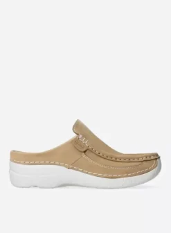 Slippers|Klompen|Wolky Roll Slide beige nubuck