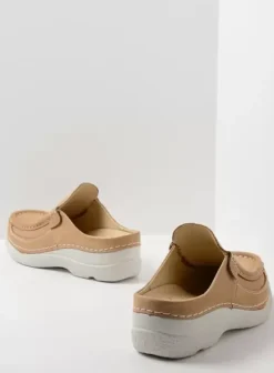 Slippers|Klompen|Wolky Roll Slide beige nubuck