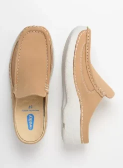 Slippers|Klompen|Wolky Roll Slide beige nubuck