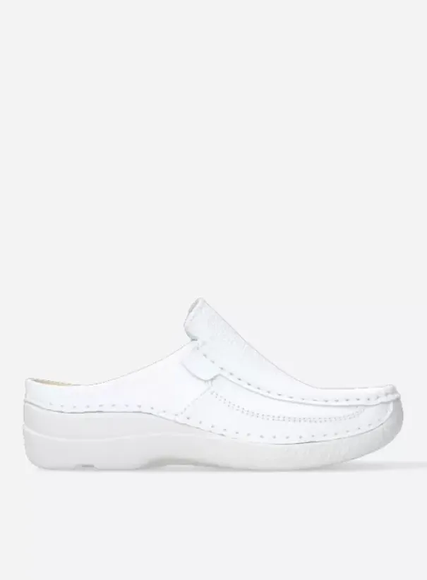 Klompen|Voorjaar/zomer|Wolky Roll Slide wit leer