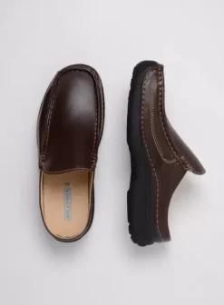 Slippers|Klompen|Wolky Roll Slide men bruin leer