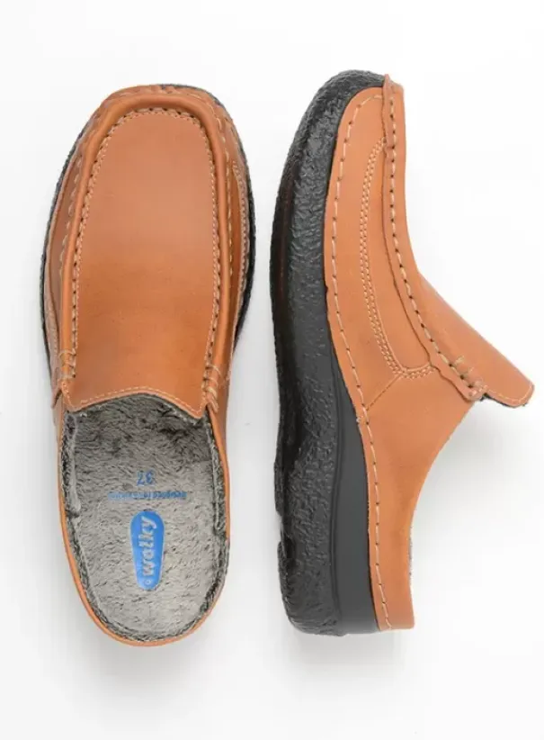 Slippers|Klompen|Wolky Roll Slide Vegan cognac