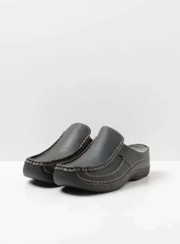 Slippers|Klompen|Wolky Roll Slide Vegan zwart