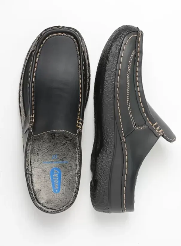 Slippers|Klompen|Wolky Roll Slide Vegan zwart