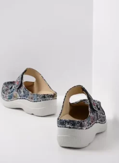 Hielspoor|Slippers|Wolky Roll Slipper zwart multi suede