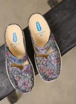 Hielspoor|Slippers|Wolky Roll Slipper zwart multi suede