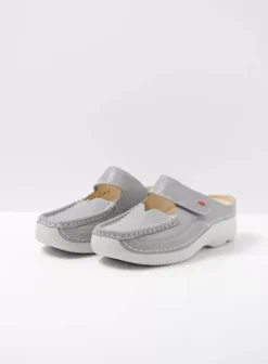 Hielspoor|Slippers|Wolky Roll Slipper lichtgrijs nubuck