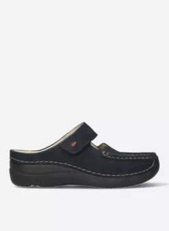 Hielspoor|Slippers|Wolky Roll Slipper blauw nubuck