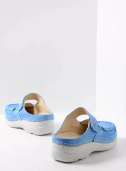 Hielspoor|Slippers|Wolky Roll Slipper hemelsblauw nubuck