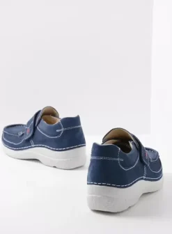 Instappers|Bandschoenen|Wolky Roll Strap denim nubuck