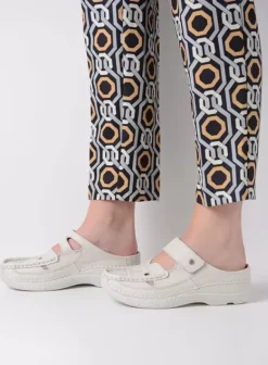 Slippers|Klompen|Wolky Roll Talaria creme wit leer