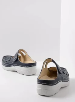 Slippers|Klompen|Wolky Roll Talaria denim leer