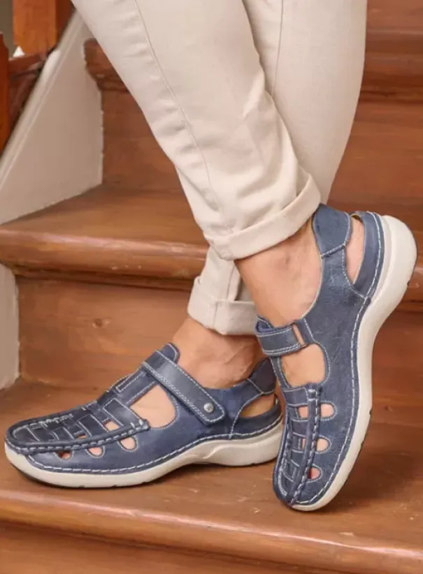 Sandalen|Wolky Rolling Sun blauw leer