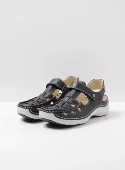 Sandalen|Wolky Rolling Sun zwart leer