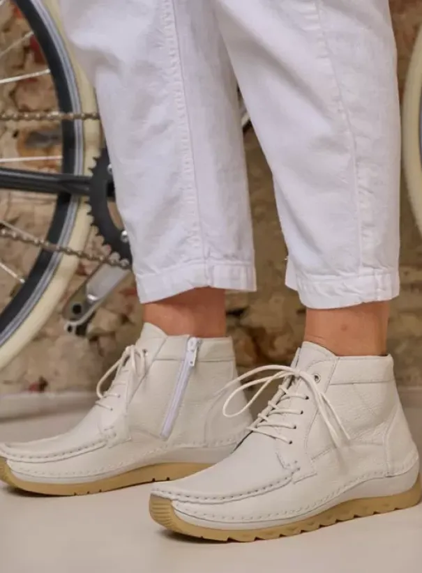 Veterschoenen|Voorjaar/zomer|Wolky Salado creme wit leer