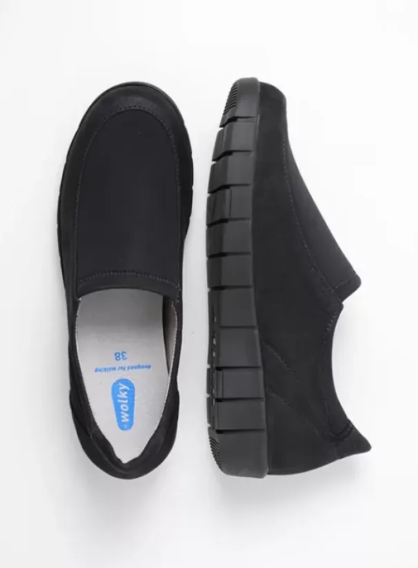 Instappers|Wolky Salton zwart nubuck