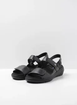 Sandalen|Voorjaar/zomer|Wolky Santorini zwart leer
