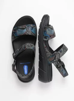 Sandalen|Voorjaar/zomer|Wolky Santorini zwart/blauw suede