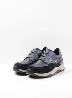 Wandelschoenen|Sneakers|Wolky Sappho blauw combi leer