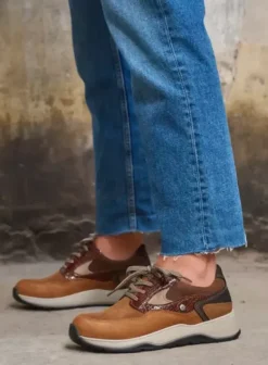 Wandelschoenen|Sneakers|Wolky Sappho cognac combi leer