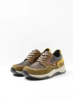 Wandelschoenen|Sneakers|Wolky Sappho donker taupe combi leer