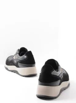 Wandelschoenen|Sneakers|Wolky Sappho zwart combi leer