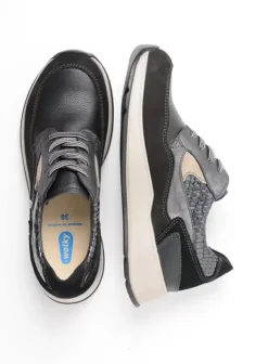 Wandelschoenen|Sneakers|Wolky Sappho zwart combi leer