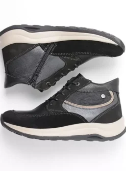 Wandelschoenen|Veterschoenen|Wolky Scone WR zwart combi leer