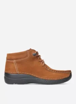 Veterschoenen|Wolky Seamy Moc cognac nubuck