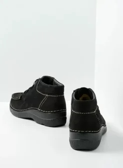Veterschoenen|Wolky Seamy Moc zwart nubuck