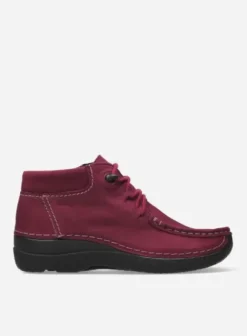 Veterschoenen|Wolky Seamy Moc bordeauxrood nubuck