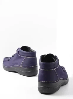 Veterschoenen|Wolky Seamy Moc paars nubuck