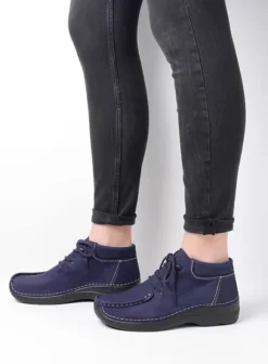 Veterschoenen|Wolky Seamy Moc paars nubuck